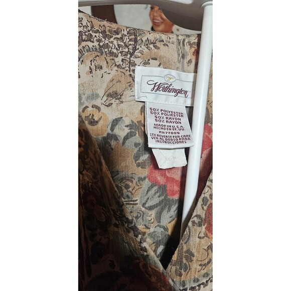 VTG Worthington Rose Floral Paisley Blazer 90s Whimsigoth Brown Pink Cottagecore - Picture 5 of 6